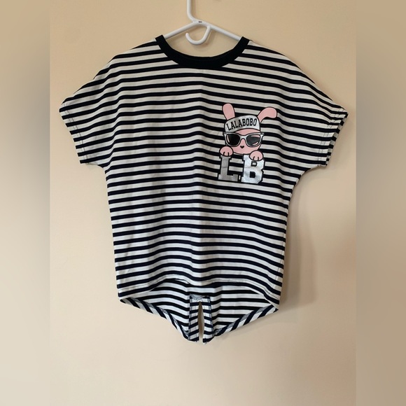 Lala Bobo, striped t-shirt, frontal and back graphics, size S, short sleeves - Picture 6 of 6